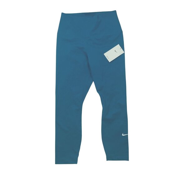 Nike Womens Dri-Fit Leggings NWT Agean Blue Size S calf length running active we - Picture 1 of 11